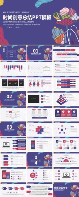 文艺时尚创意分析清新汇报PPT