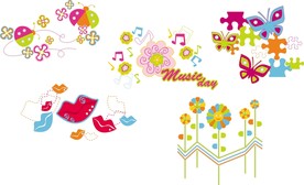 绣花 花朵 可爱 蝴蝶