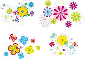 绣花 花朵 可爱 蝴蝶