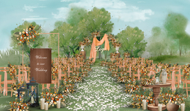 秋色系户外婚礼仪式区