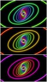 炫彩色椭圆螺旋隧道舞台视频