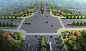 道路景观设计鸟瞰图