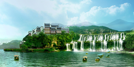 水库大坝景观设计效果图