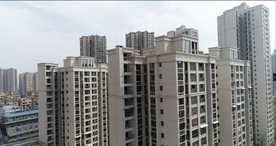 城市风光无人机航拍楼盘高清视频