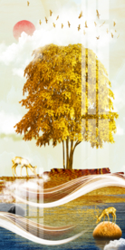 转运石玄关 发财树