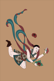 敦煌莫高窟97窟西夏童子飞天