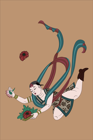 敦煌莫高窟97窟西夏童子飞天