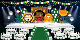 可爱熊儿童生日美陈舞台效果图