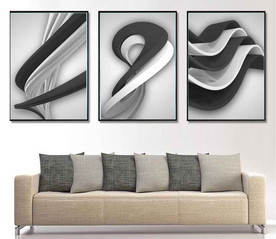 现代北欧抽象立体几何装饰无框画