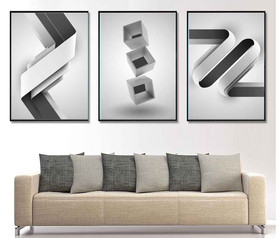 现代北欧抽象几何空间装饰画