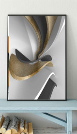 北欧金色抽象几何空间装饰画