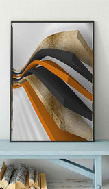 北欧爱马仕抽象几何空间装饰画