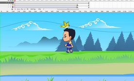 人物走路鸟飞翔动画遮罩引导