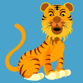卡通顽皮虎 老虎 虎虎