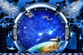 科幻星空立体背景墙