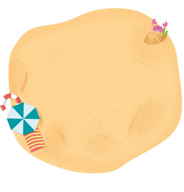 沙滩度假俯视插画