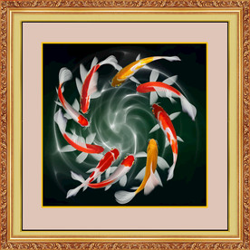 原创高清鲤鱼装饰画壁画