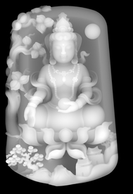 观音菩提树莲花坐观音山水松树佛