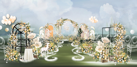 黄色户外婚礼效果图