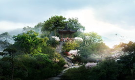 山体公园八角亭景观设计效果图