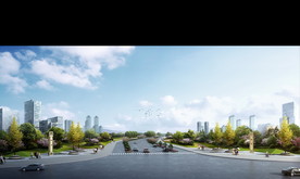 道路绿化景观设计鸟瞰图