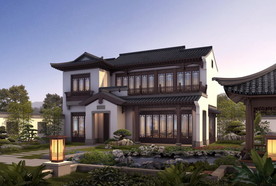 中式别墅景观设计效果图