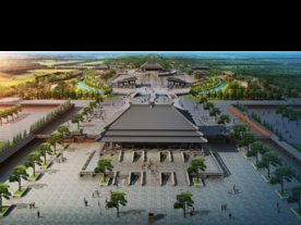 古建广场景观设计鸟瞰图