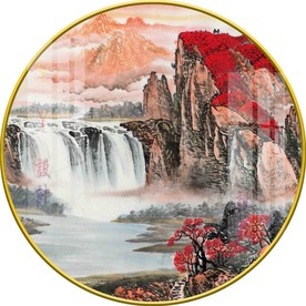 新中式鸿运当头圆形装饰画