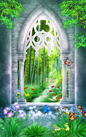 深林3D立体玄关背景墙装饰画