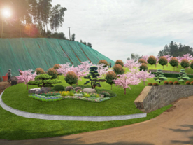 美丽乡村斜坡绿化景观设计效果图