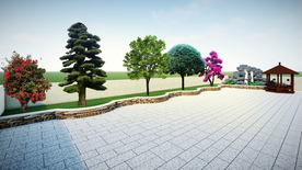 别墅庭院景观设计效果图