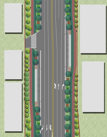 道路景观设计公交站平面图