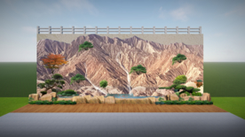 假山流水景墙设计效果图