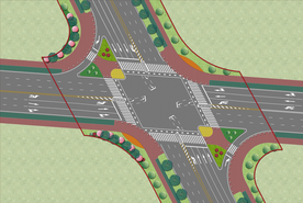 道路交叉口绿化设计彩平