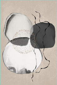 北欧抽象几何油画玄关装饰画