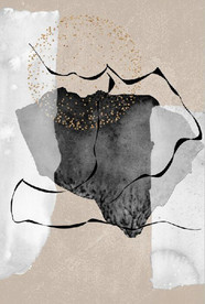 北欧抽象几何油画玄关装饰画