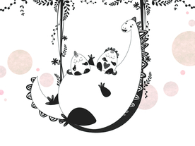 卡通恐龙背景墙