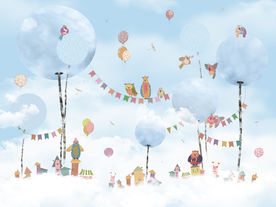 卡通动物背景墙