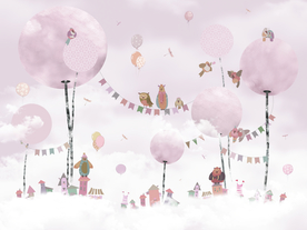 卡通动物背景墙