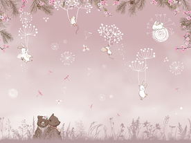 卡通动物背景墙