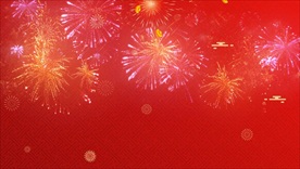 烟花视频背景 红色新年视频
