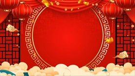 红色新年舞台背景视频素材