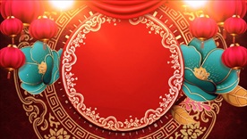 红色中国风视频背景 新年视频