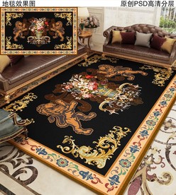 欧式花纹复古地毯