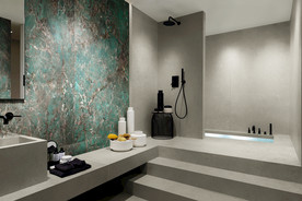 岩板瓷砖空间效果图 亚马逊绿