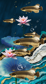 玄关发财鱼装饰画