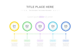 商务PPT五个分项信息图表