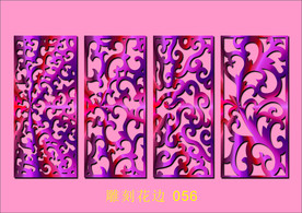 中式镂空花型 底纹边框 雕刻花