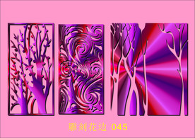 中式镂空花型 底纹边框 雕刻花