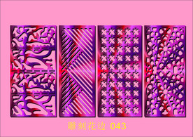 中式镂空花型 底纹边框 雕刻花